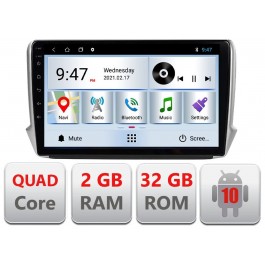Navigatie dedicata Peugeot 208/2008 Quad Core cu Android Internet Bluetooth Radio GPS WIFI 2+32GB